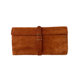 “Bonnie” Suede Camel Travel Wallet