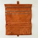 “Bonnie” Suede Camel Travel Wallet
