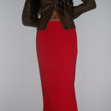 Miaou Red Midi Skirt