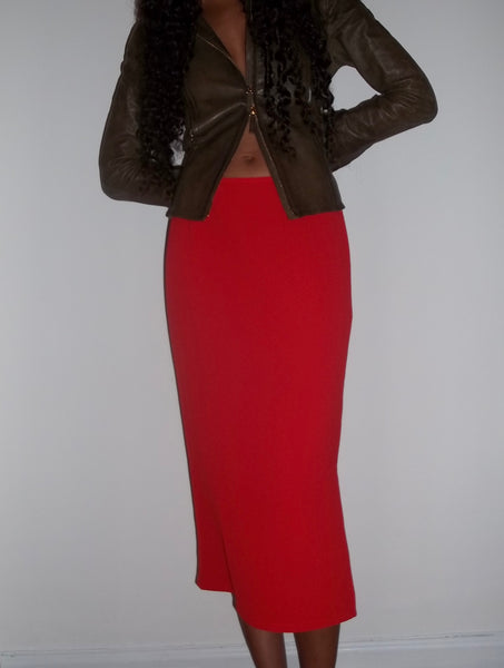 Miaou Red Midi Skirt