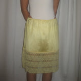 Yellow Lace Midi Slip Skirt